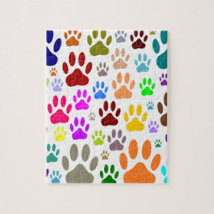Dog Paw Prints All Over Pussel