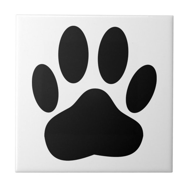 Dog Pawprint Square Canine Kakelplatta (Framsidan)