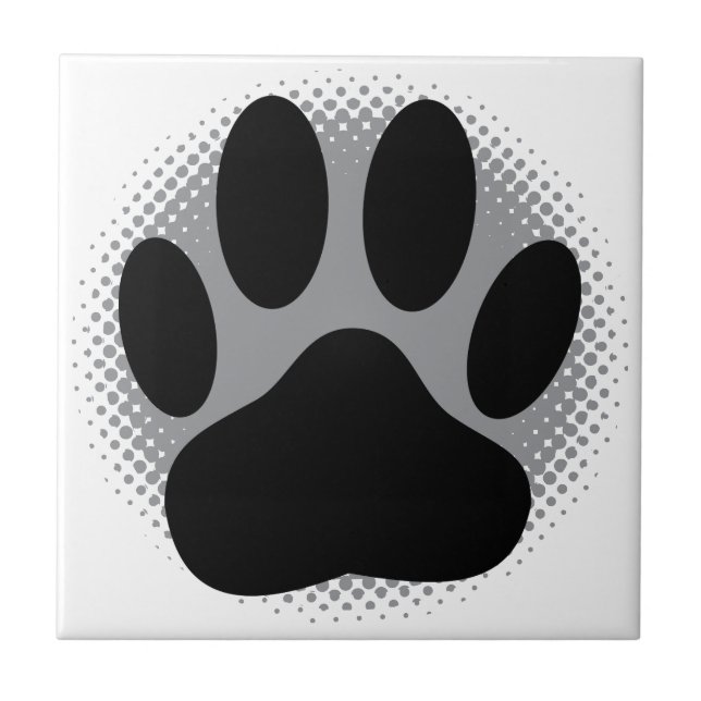 Dog Pawprint Square Custom Kakelplatta (Framsidan)
