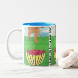 Dog paws and cherry Två-Tonad mugg