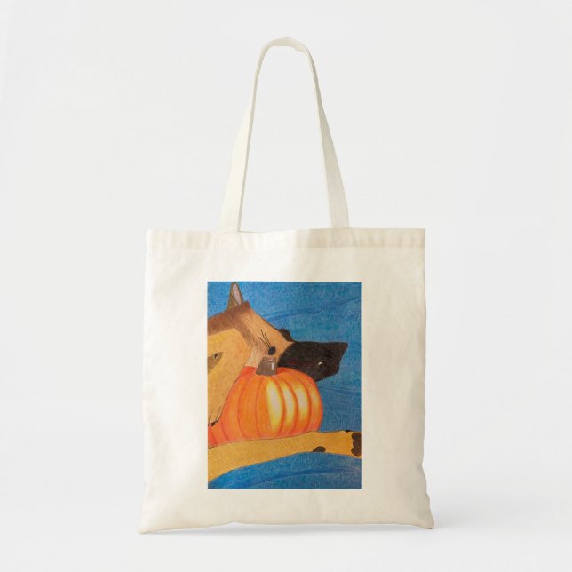 Dog paws and pumpkin bag tygkasse (Framsidan)
