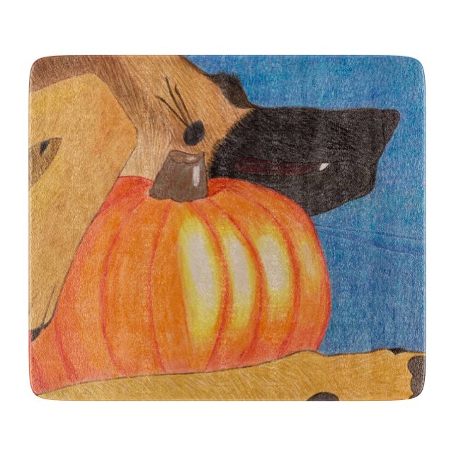 Dog paws and pumpkin cutting board (Framsidan)