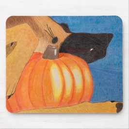 Dog paws and pumpkin mouse pad musmatta