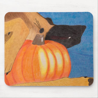 Dog paws and pumpkin mouse pad musmatta