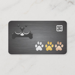 Dog Paws Metal Djurservice Visitkort