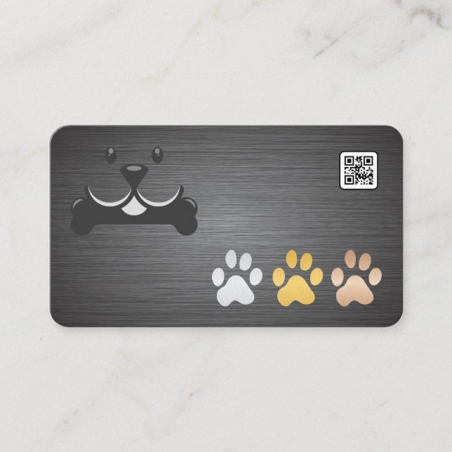 Dog Paws Metal | Djurservice Visitkort (Framsida)