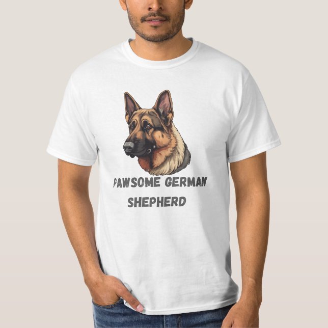 dog pawsome german t shirt (Framsida)