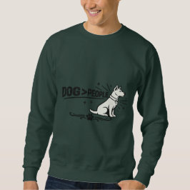 DOG > PEOPLE – Funny Dog Lover Minimalist Design Lång Ärmad Tröja