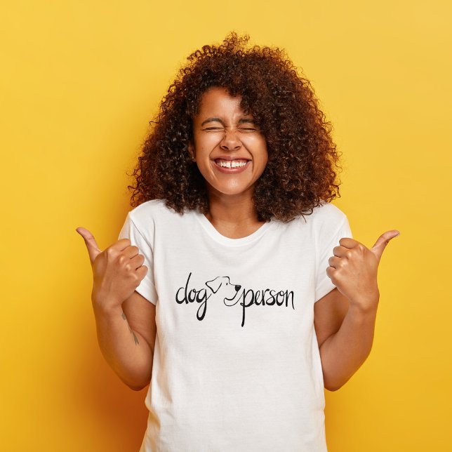 Dog Person Modern Hand-Lettered Script Women White T Shirt (Skapare uppladdad)