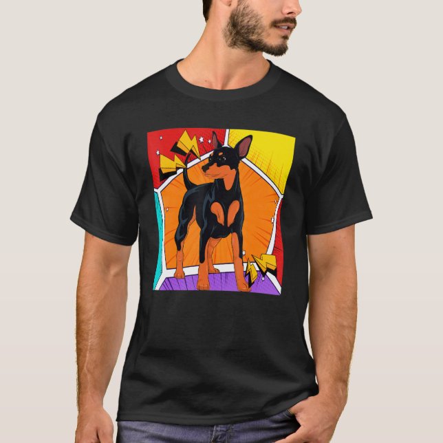 Dog Pet Min Pin Dog Owner Animal Pop Min Pinscher T Shirt (Framsida)