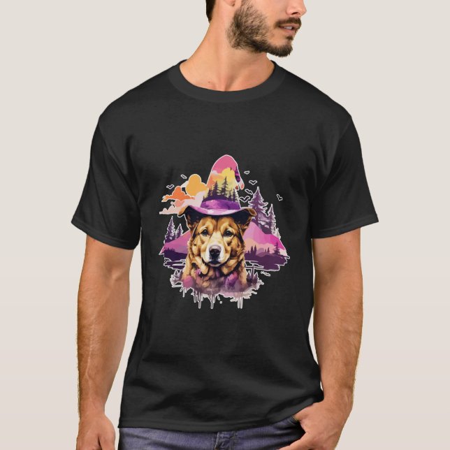 Dog Pink Halloween 2 T Shirt (Framsida)