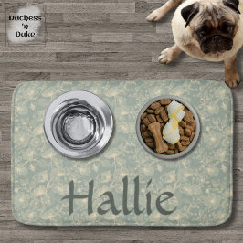 Dog Placemat - Sage Green Botanical, Personalized Badrumsmatta