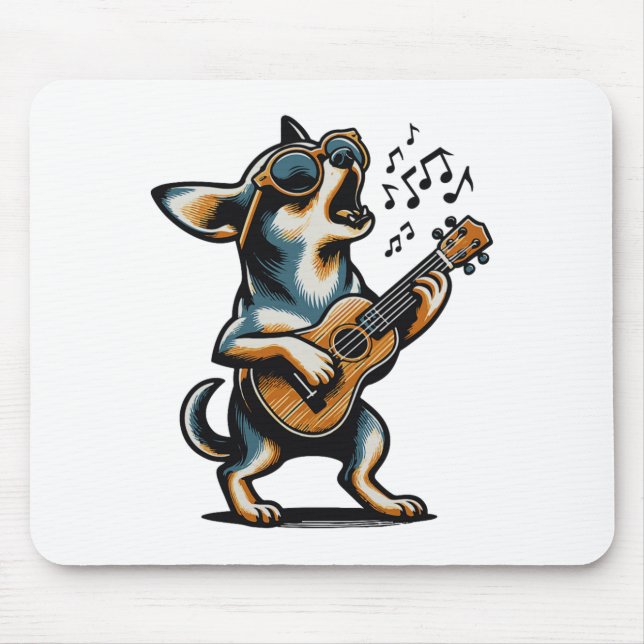 Dog Playing Guitar Singing Chihuahua Funny Dog Mar Musmatta (Framsidan)