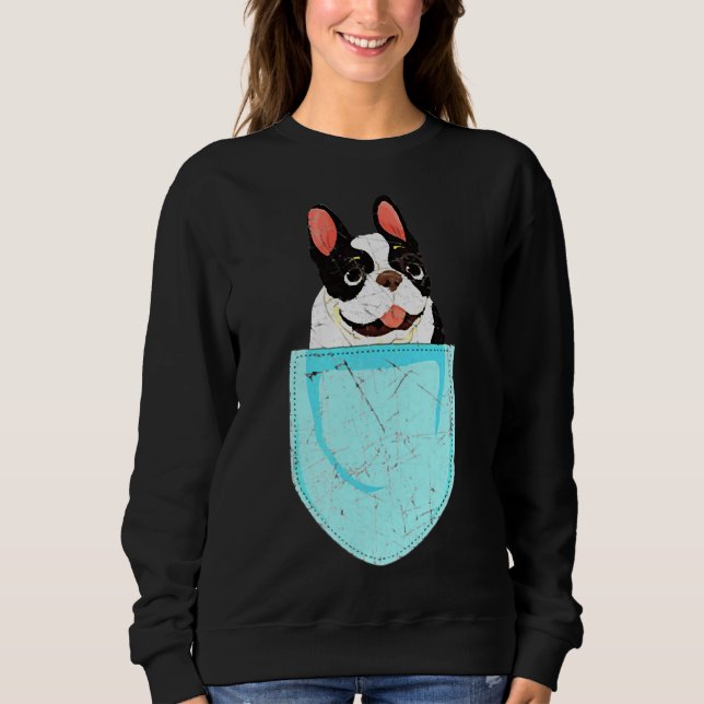 Dog Pocket French Bulldog T Shirt (Framsida)