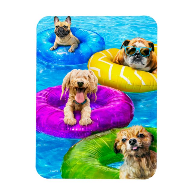 Dog Pool Party Magnet (Vertikal)