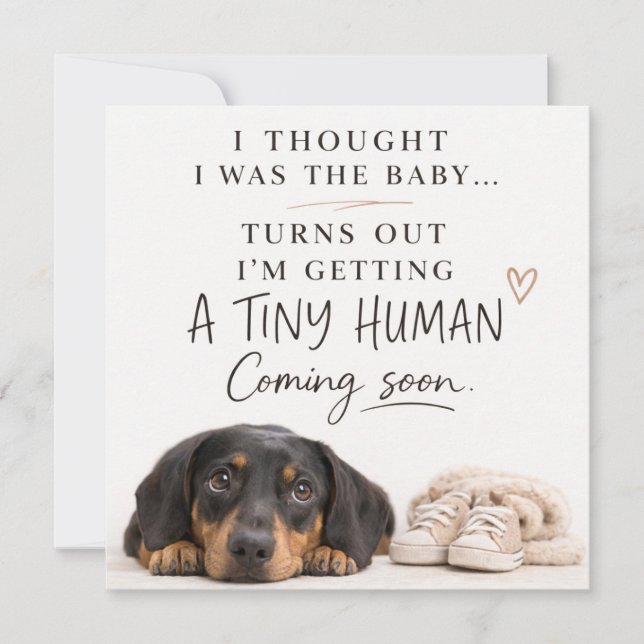 Dog Pregnancy Announcement Card Inbjudningar (Framsida)
