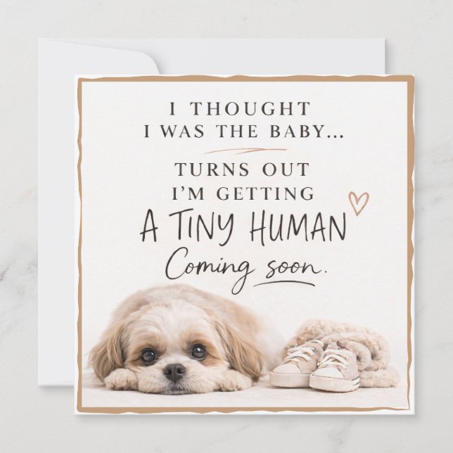 Dog Pregnancy Announcement Card Inbjudningar (Framsida)