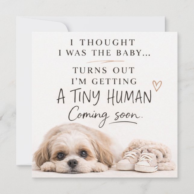 Dog Pregnancy Announcement Card Inbjudningar (Framsida)