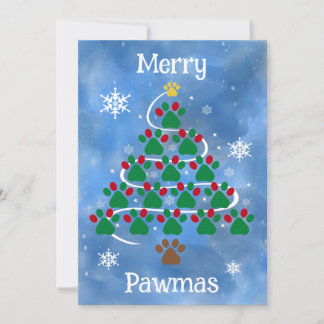 Dog Print Christmas Card Julkort