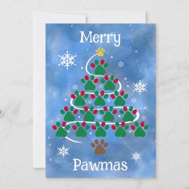 Dog Print Christmas Card Julkort (Framsida)