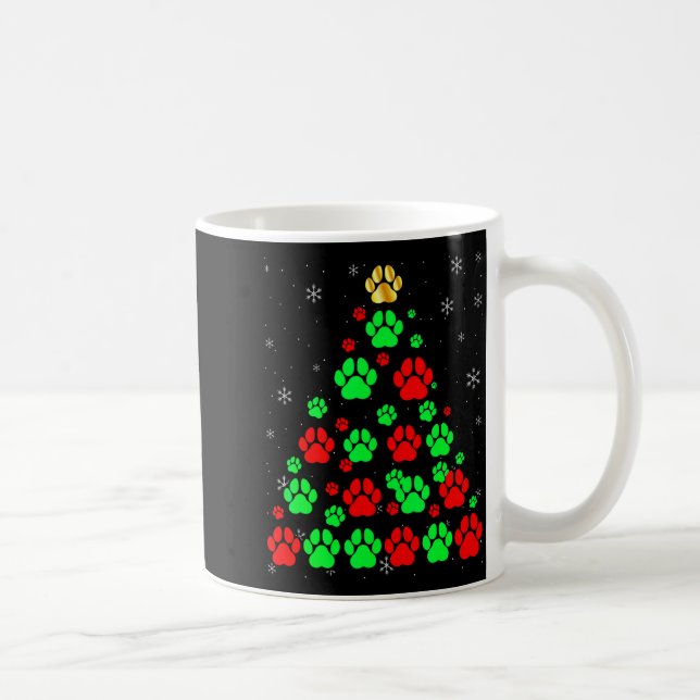 Dog Print Christmas Tree Funny Dog Lovers Christma Kaffemugg (Höger)