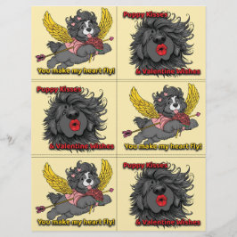 Dog Puppy Classroom Valentine Sheets Brevhuvud