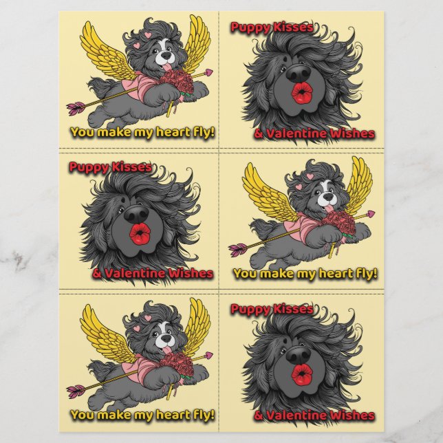 Dog Puppy Classroom Valentine Sheets Brevhuvud (Framsida)