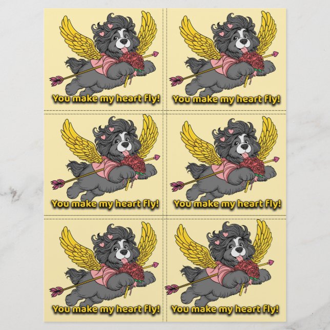 Dog Puppy Classroom Valentine Sheets Brevhuvud (Framsida)