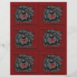 Dog Puppy Classroom Valentine Sheets Brevhuvud