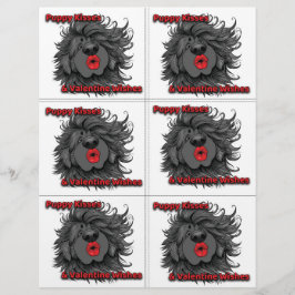 Dog Puppy Classroom Valentine Sheets Brevhuvud