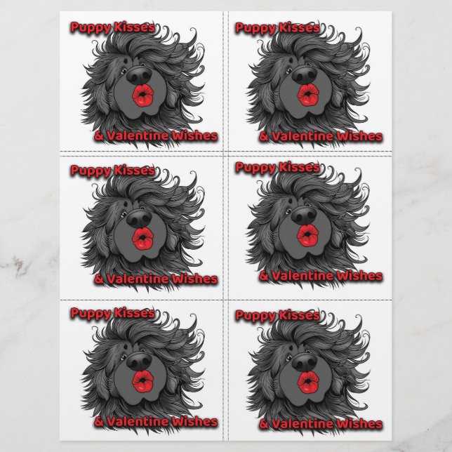 Dog Puppy Classroom Valentine Sheets Brevhuvud (Framsida)