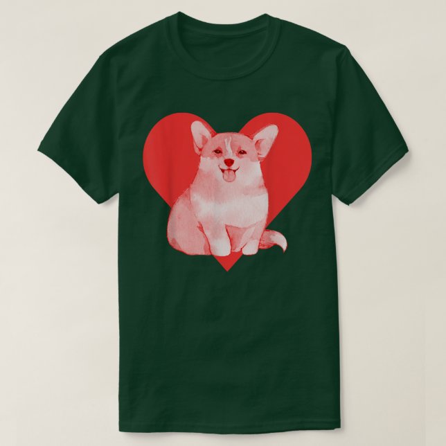 Dog Red Heart Corgi -891 T Shirt (Design framsida)