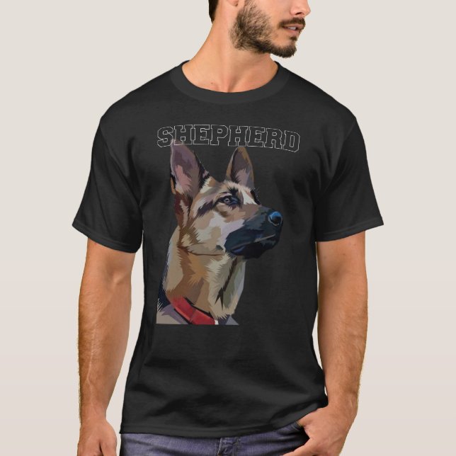 Dog Shepherd T Shirt (Framsida)