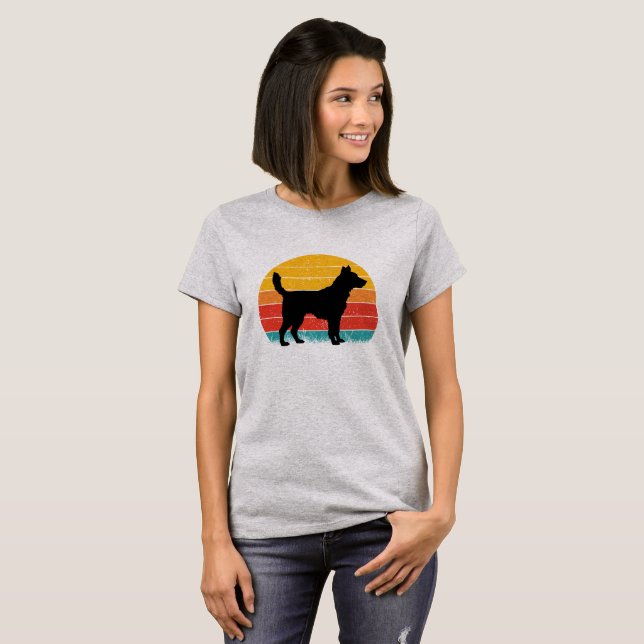 Dog Silhouette at Sunset T Shirt (Hel framsida)