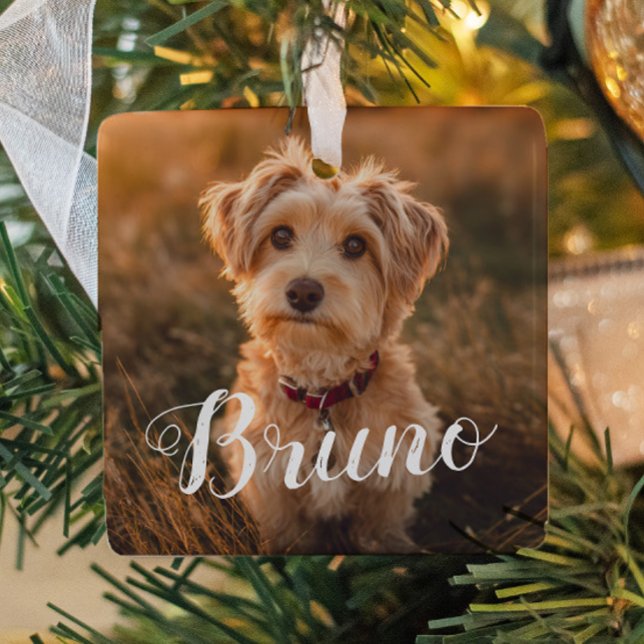 Dog Simple Name Christmas Script Ornament (Skapare uppladdad)