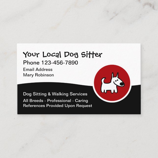 Dog Sitter Dog Walking Service Visitkort (Framsida)