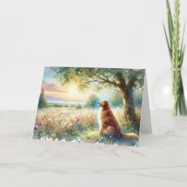 Dog Sympathy Sunrise Watercolor Card Kort