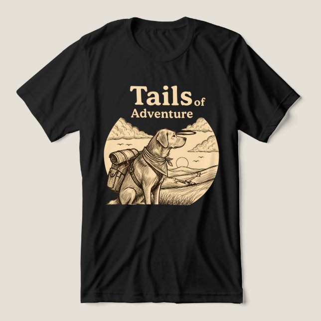 Dog Tails of Adventure Funny Dog Lover Hiking  T Shirt (Design Framsida)