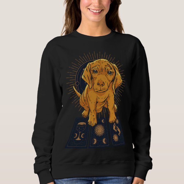 Dog Tarot Card Reading Cartomancy Retro Tarot Card T Shirt (Framsida)