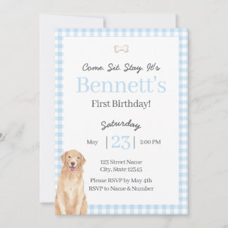 Dog Theme 1st Birthday Invite Inbjudningar