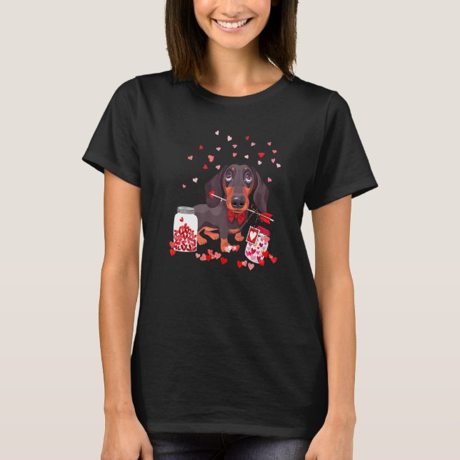 Dog Valentine Cute Dachshund Valentine's Day  1 T Shirt (Framsida)