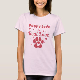 Dog Valentine Gift with Cute Puppy Love Paw Art T Shirt