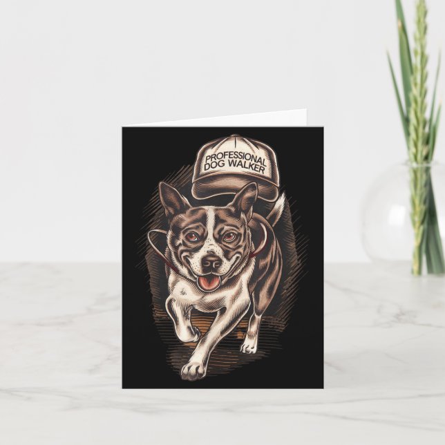 Dog Waking Professional Dog Walker Hat Graphic  Kort (Framsida)