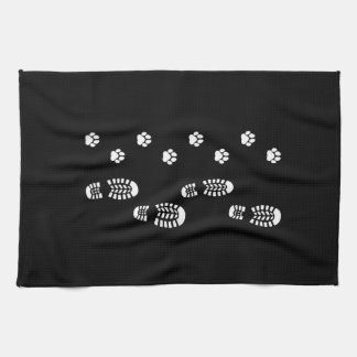 Dog Walk Foot Print Dog Walker Dog Walking Kökshandduk