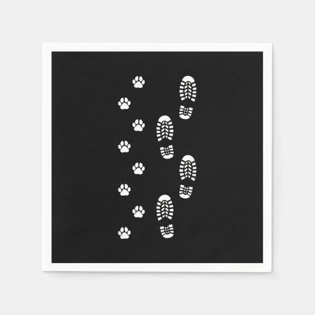 Dog Walk Foot Print Dog Walker Dog Walking Pappersservett (Framsidan)