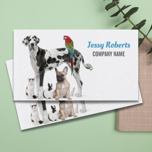 Dog Walker Animal Care Veterinarian Pet Sitta Visitkort (Dog Walker Animal Care Veterinarian Pet Sitting Business Card)