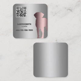 Dog Walker Anpassningsbar QR Fyrkantigt Visitkort