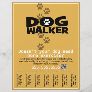 Dog Walker Anpassningsbar-reklamflygare för tear-l Reklamblad