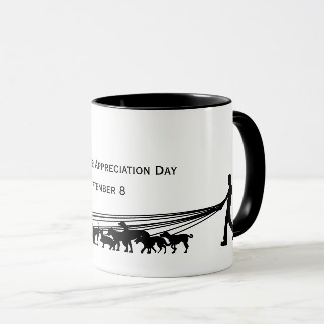 Dog Walker Apprecition Day Silhouette Mugg (Framsida höger)