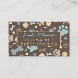 Dog Walker Brown Paw Skriv ut Visitkort